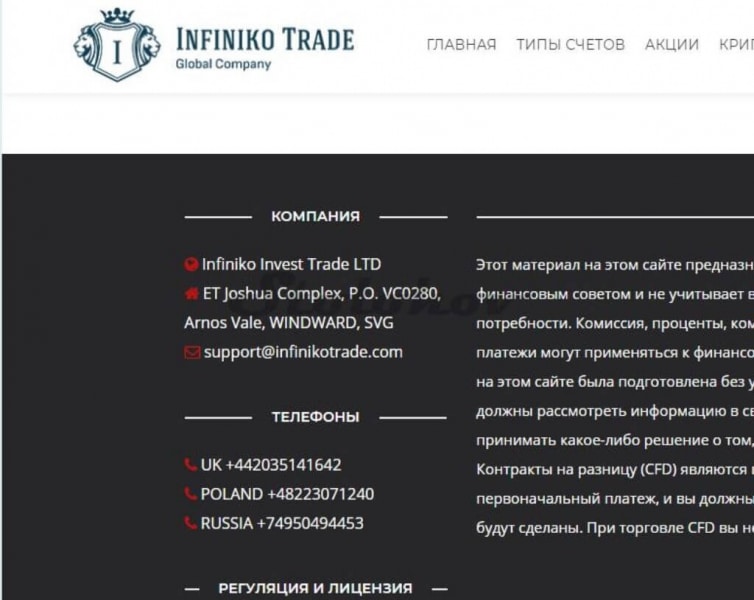 Отзыв о Infiniko Trade: очередной мошенник под видом реального брокера