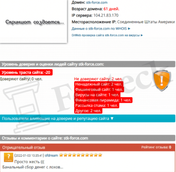 STK Force – бессмысленные инвестиции в никуда