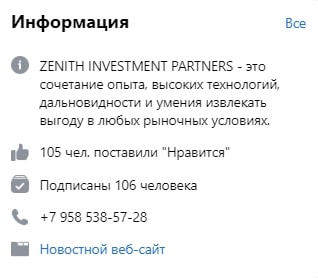 Zenith Investment Partners: отзывы о проекте в 2022 году