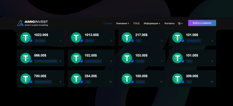 Amic Invest — инвестирование в крипту, отзывы